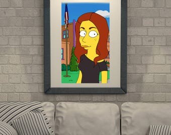 Simpsons style. Custom drawing. Custom portrait. Family portrait. Couple portrait. Custom art. Illustration. Yellow character. The Simps