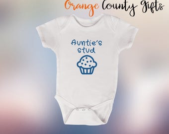Auntie's Stud Muffin // aunt gift onesie aunt onesie gift aunt to be onesie onesie aunt gift aunt baby clothes auntie baby clothes