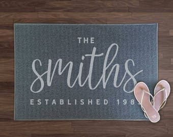 Custom doormat, family established, custom door mat, personalized door mat, personalised doormat, rustic rugs, custom welcome mat
