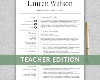 template for teacher resumes