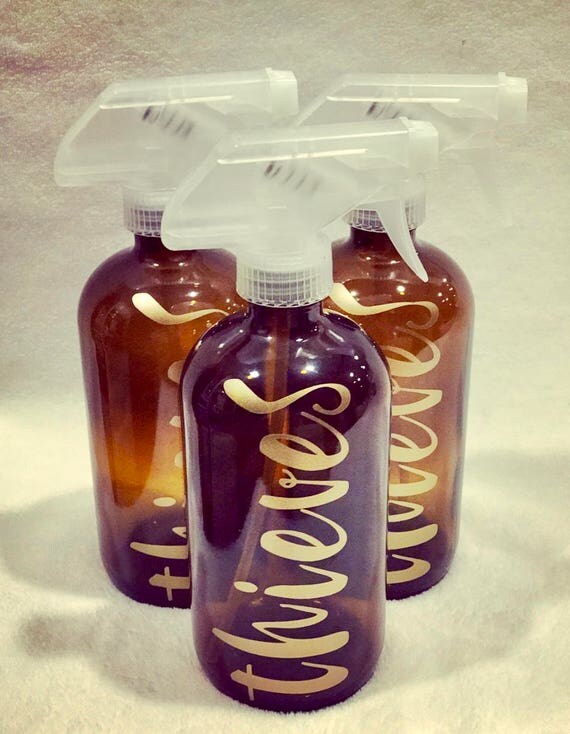 16 oz. Glass Spray Bottle with Custom Thieves Label