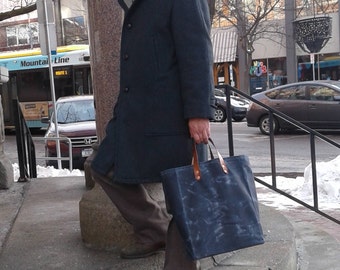 The Waxed Canvas and Leather Grocery Tote Bag