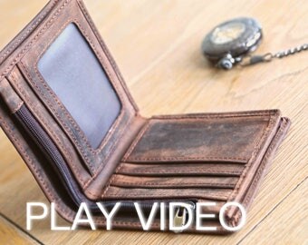 Handmade Distressed Leather Wallet, Leather Wallet, Boyfriend Gift, Husband Gift, Distressed Wallet, Gift for Him, Groomsman Gift, Wallet