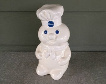 1988 MINT Pillsbury Doughboy cookie jar in original box Perfect condition ceramic jar and lid