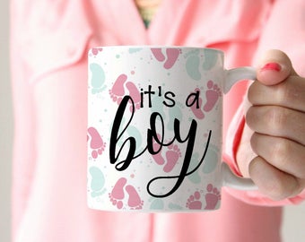 gender reveal idea baby shower gift its a boy its a girl gender reveal gift gender reveal mug