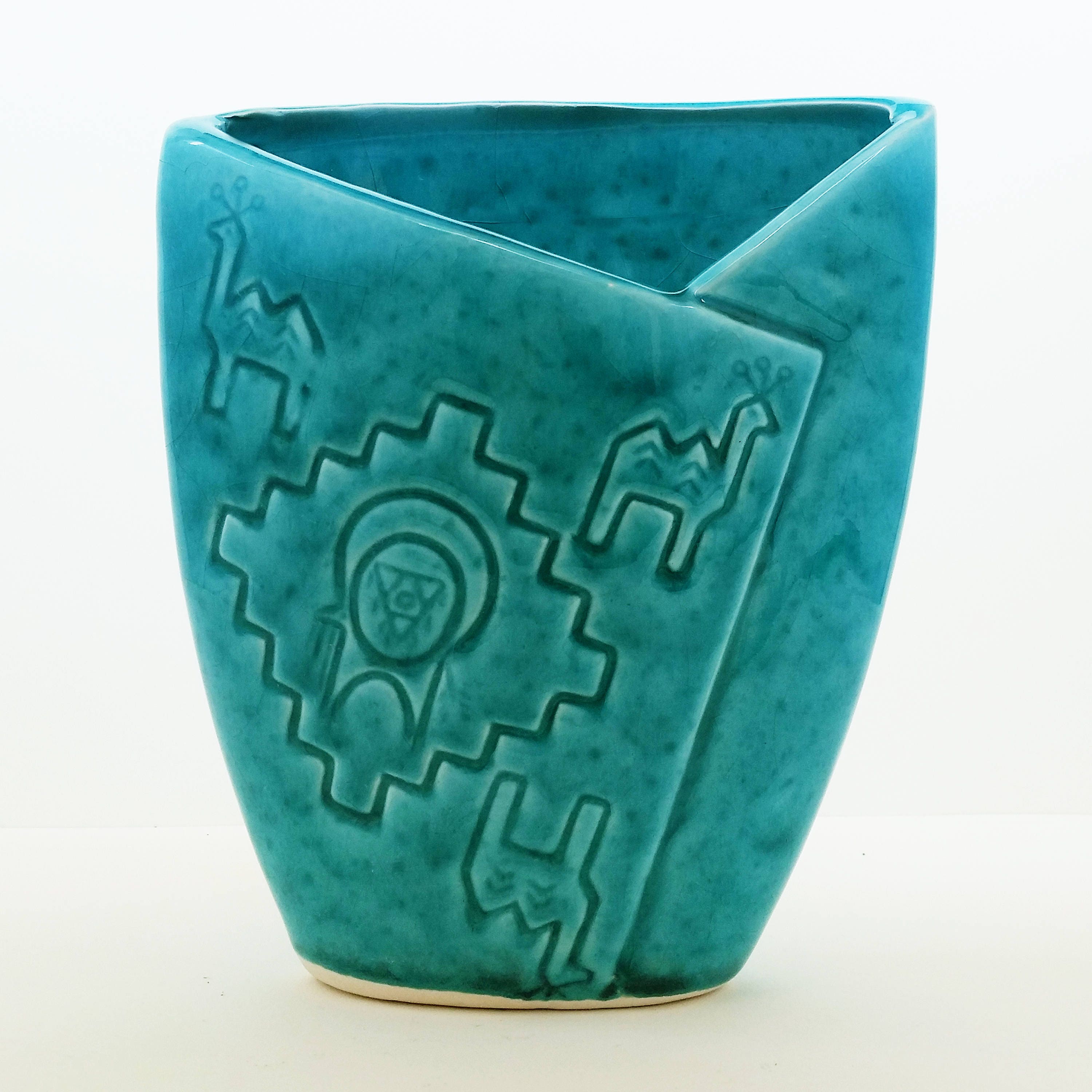 turquoise pottery outdoor side tables