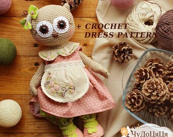 Crochet Owl Pattern Amigurumi Owl Crochet Toy Pattern Woodland Animal Toy Amigurumi Pattern Stuffed Owl