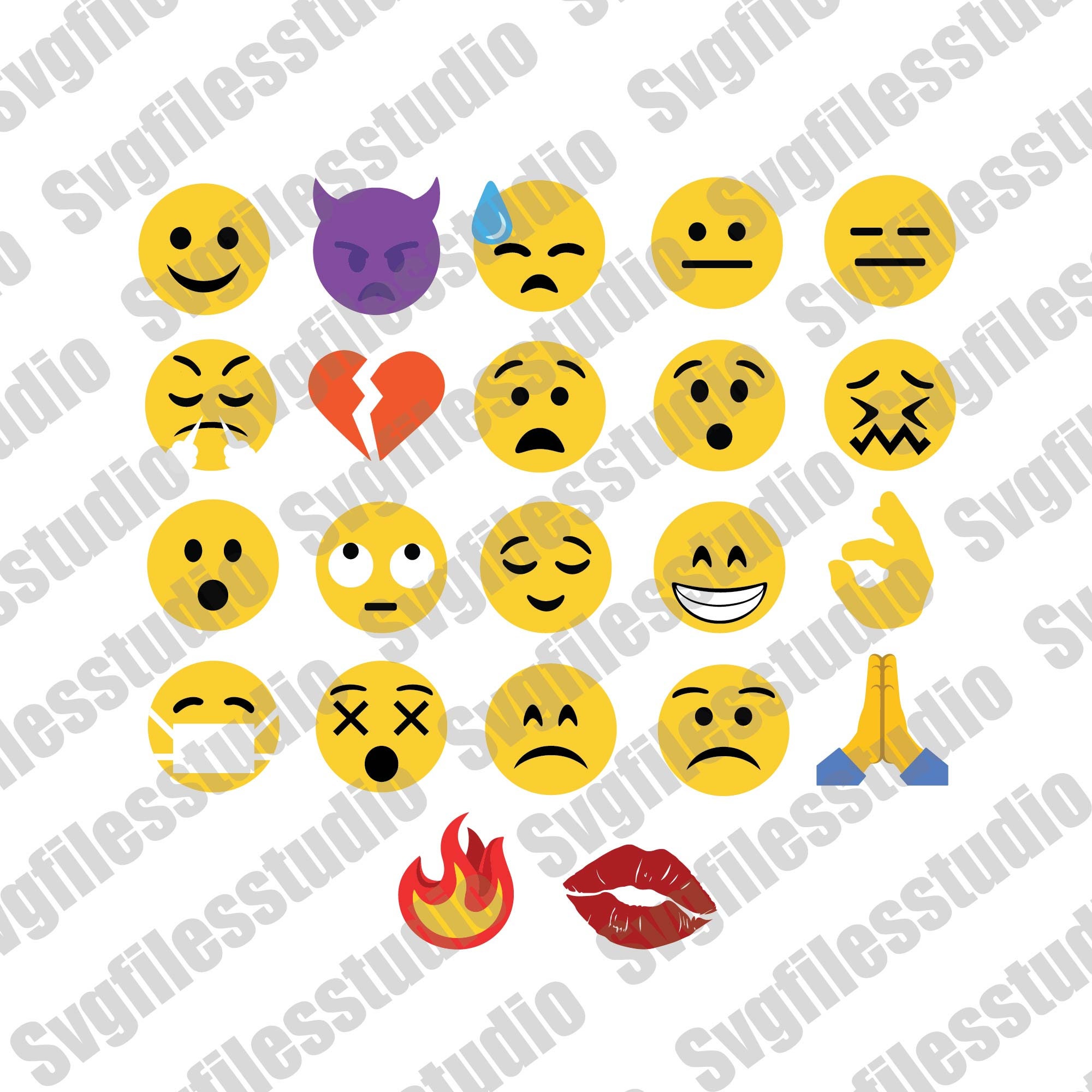 29 Emoji Bundle SVG Emoji Collection Cutting Cut Files Emoji