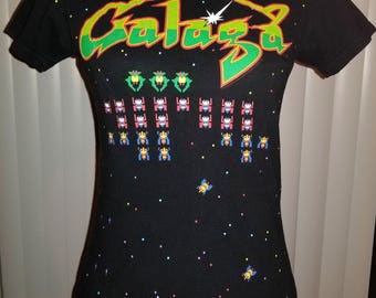 Galaga T-Shirt Vintage Arcade Game Shirt - Women's Small