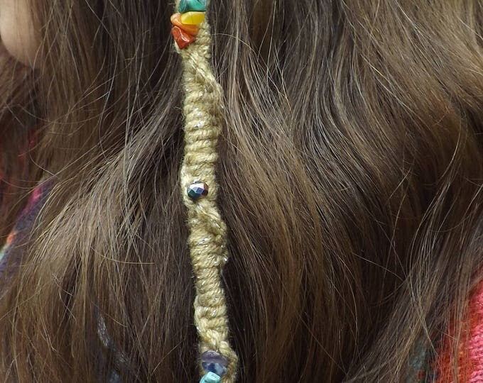 Chakra Hair Wrap Extension *Choice of Thickness* Chakra Jewellery, Braid In Extensions, Yarn Dread Falls, Festival Hair Piece, Boho Hair