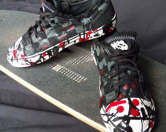 Skater Clothes Mens Custom Shoes - NSS Skater Shoes Splatter Paint