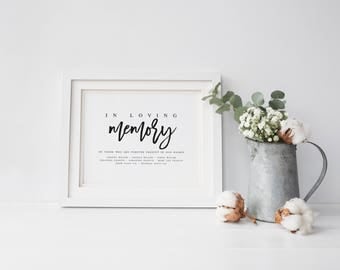In Loving Memory Wedding Sign Template DIY Wedding Sign Template PDF Wedding Sign Wedding Memory Sign Wedding In honor of