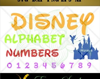Disney Alphabet svg, Letters And Numbers svg,Font svg, Cricut Downloads, Design Studio, Cricut fonts, Cricut svg, Cricut files