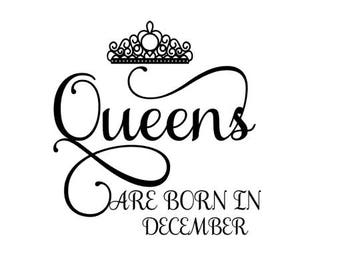 Queens are Born in December SVG Crown