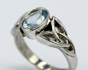 celtic 20ct oval simulated aquamarine bezel set sterling silver engagement ring wedding - Celtic Wedding Ring Sets celtic 20ct oval simulated aquamarine bezel set sterling silver engagement ring wedding - Celtic Wedding Ring Sets