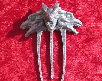 Hair Comb Daenerys Targaryen Ornament Three 3 Headed Dragon Khaleesi PLA 3d Printed hand painted Season 7 Inspired Cosplay Larp