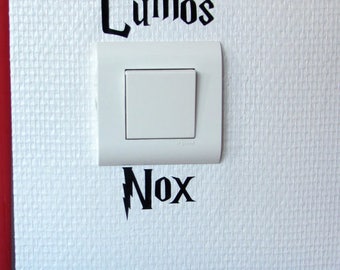 Decals vinyl sticker switch Lumos Nox HP inspired book Harry Potter, magic, Geek, Nerd, decoration, wall.