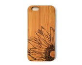 Sunflower bamboo wood iPhone case for iPhone 6, iPhone 6s, iPhone 6 plus, iPhone 7, iPhone 7 plus, iPhone 8, iPhone 8 plus, iPhone X