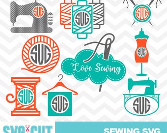 Sewing SVG files, Sewing Monogram, Sewing Clipart, I Love Sewing SVG, Sewing Cut Designs, Seamstress SVG Files, Sewing Machine File, svg-018