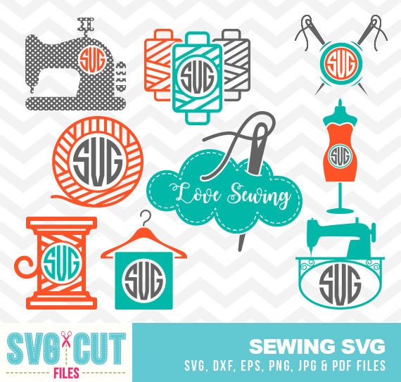 Sewing SVG files Sewing Monogram Sewing Clipart I Love