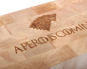Hornbeam wood block of wood - drink Is Coming - 100% made in France-
