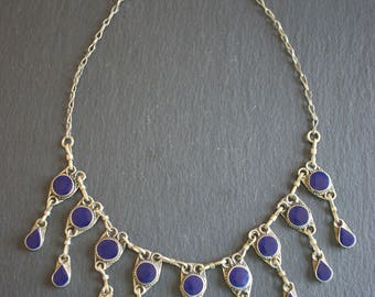 Lapis lazuli necklace Afghanistan | vintage ethnic jewelry | vintage tribal jewelry | ethnic tribal necklace | statement necklace | boho