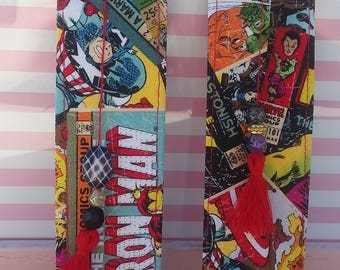 marvel bookmark etsy