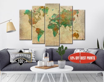 Canvas painting Wall art canvas World map canvas Wall art