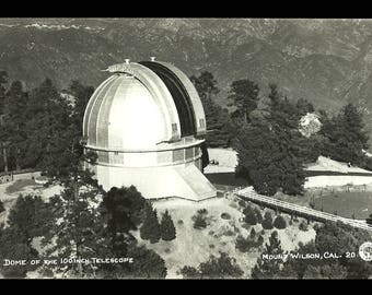 Telescope Dome Postcard Mt Wilson California 1953 Angeleno CA RPPC