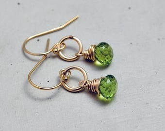 Peridot Earrings, Peridot Jewelry, August Birthstone, Drop Earrings Dangle Earrings, Lime Green, Birthstone Jewelry, Green Gemstone
