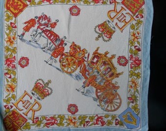 Queen Elizabeth II Coronation Souvenir Handkerchief