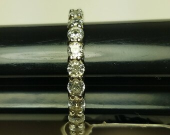 Women's Vintage 925 Sterling Silver Ring 23 1/4ct Cubic Zirconia Size 10