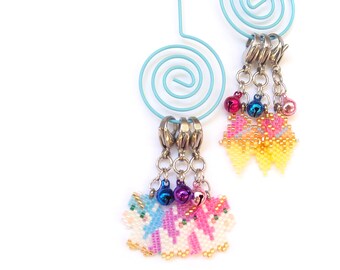 Cute White Unicorn Charms, Blue Purple or Pink Manes, Gifts under 15