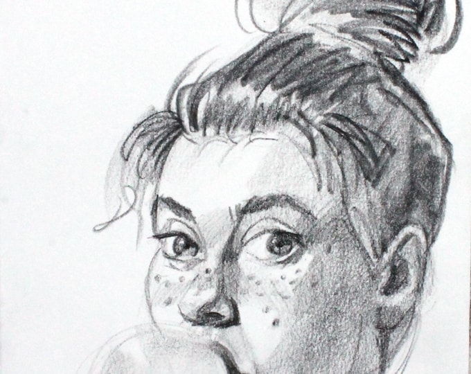 Bazooka Josephine, 9x12 inches crayon on heavy rag paper by KennEy Mencher