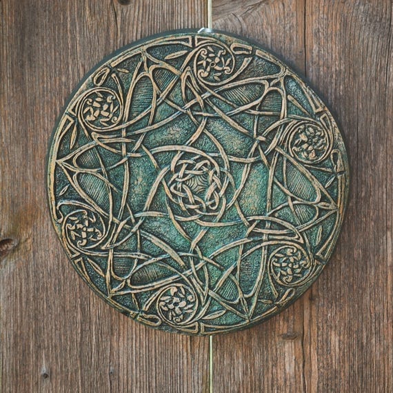 Garden Gift for Her Celtic Knot Art Wall Plaque Green Celtic