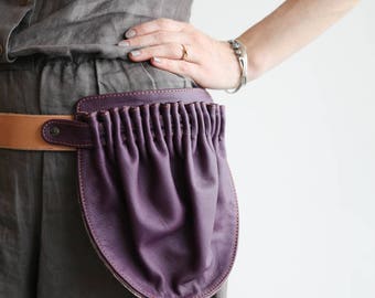 Hip Pocket Belt- Hip Bag Leather- Leather Fanny Pack- Leather Bum Bag- Festival fanny pack- leather belt bag