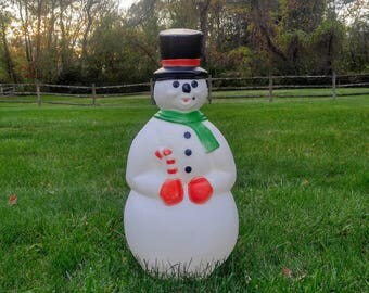 Vintage snowman blow mold | Etsy