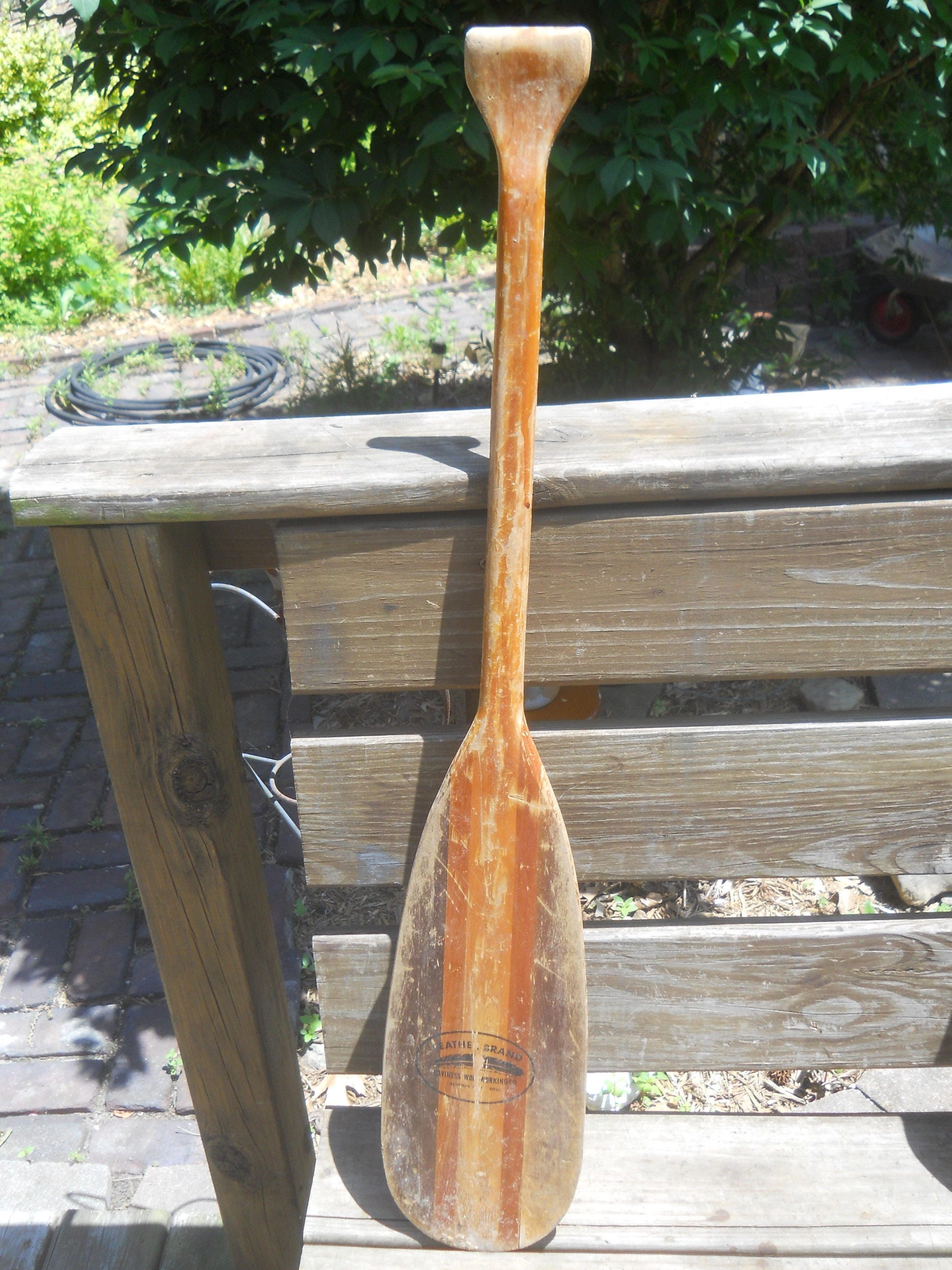 Vintage Canoe Paddle-Wood Paddle-Feather BrandCaviness