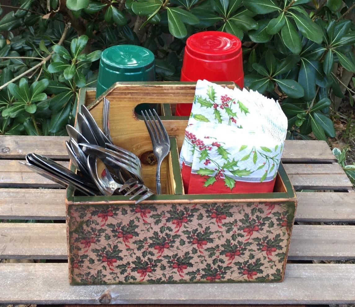 Silverware Caddy Christmas Utensil Holder Utensil Caddy