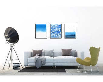 Blue wall art | Etsy