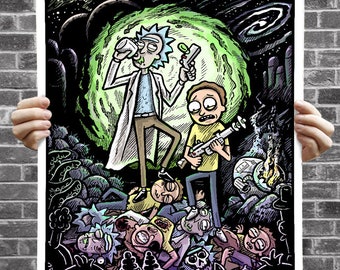 Rickor Mortis - Rick and Morty 16x20" Poster Illustration with Hidden Show References (strictly for fans)