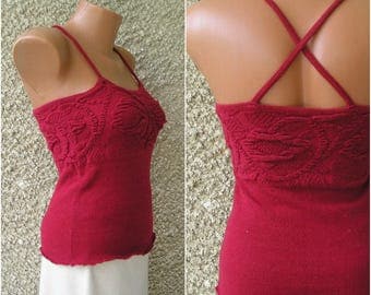 Vintage WOOL knit top, size S