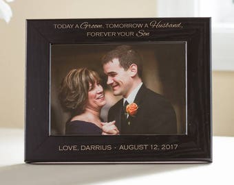 Personalized Mother of the Groom Picture Frame (Black): Personalized Mother of Groom Gift, Engraved Gift Mother of the Groom, SHIPS FAST