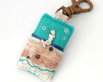 mermaid bag charm, mermaid gifts, beach bag accessories, mermaid shower gift, handbag charm, mermaid theme, silver mermaid, gifts for girls