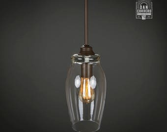 Pendant Light Fixture | Edison Bulb | Oil Rubbed Bronze | Pendant | Kitchen Light | Pendant Light | Edison Light Bulb | Eggplant Shade
