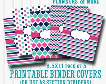 Binder Cover Printables SET 8.5X11-JPG Format not