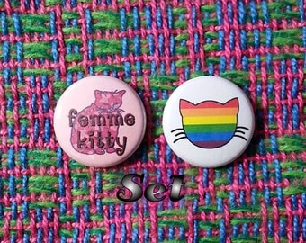 Femme Kitty Buttons - Set of 2