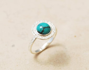 Turquoise Engagement Ring - Silver Turquoise ring, Personalized engagement ring, Unique engagement ring, December birthstone ring