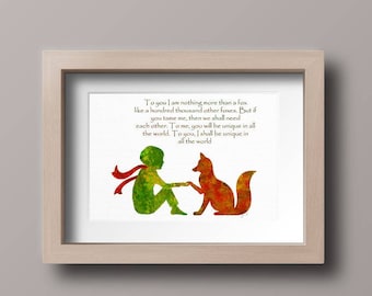 Le Petit Prince Fox Quote The little Prince Fox little Prince Art Giclee Print Wall Decor Prince Room Decor Baby Room Baby Shower Gift