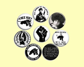 Black Panther Party - pinback badge buttons or magnets 1.5"